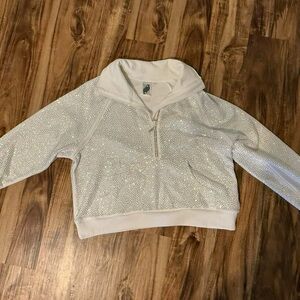 Sparkling White Zip-Up Hoodie